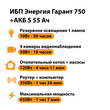 ИБП Энергия Гарант 750 + Аккумулятор S 55 Ач - 12В (450Вт - 67мин) - ИБП и АКБ - ИБП для котлов - Магазин электрооборудования для дома ТурбоВольт